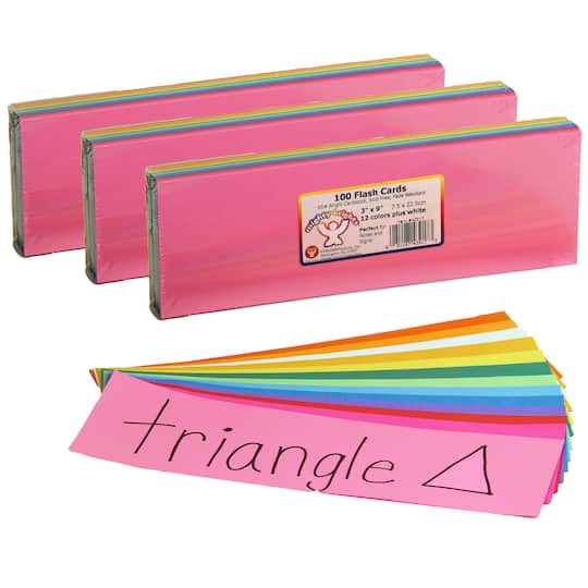 Hygloss Mighty Brights™ Flash Cards, 3 Packs of 100